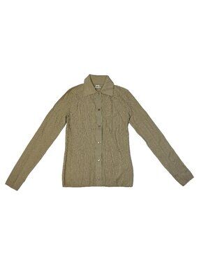Hermes Chain Pattern Semi Wool Sweater Khaki